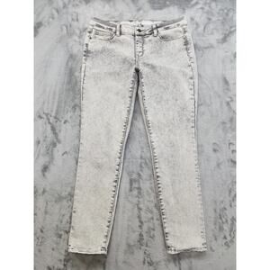 DKNY Jeans Mid Rise Jeggings‎ Size 8 Gray Subtle Snakeskin Print Stretch Denim